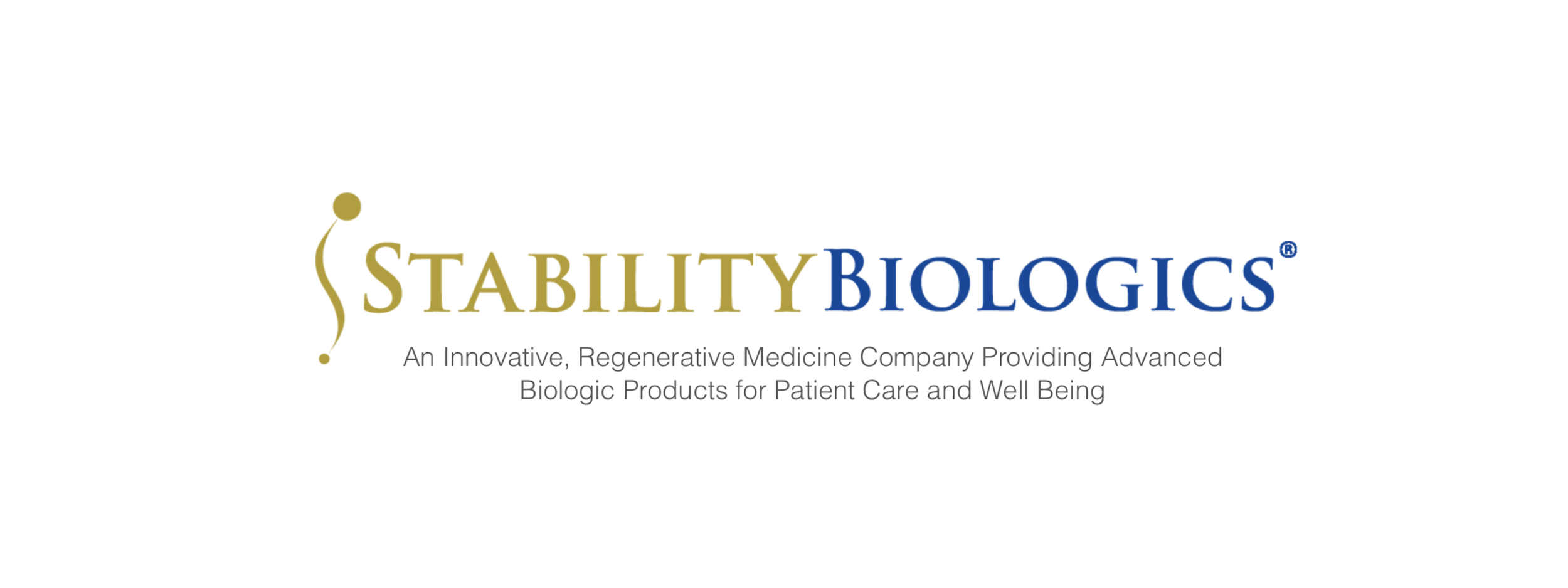 Stability Biologics logo with tagline about regenerative medicine and biologic products
