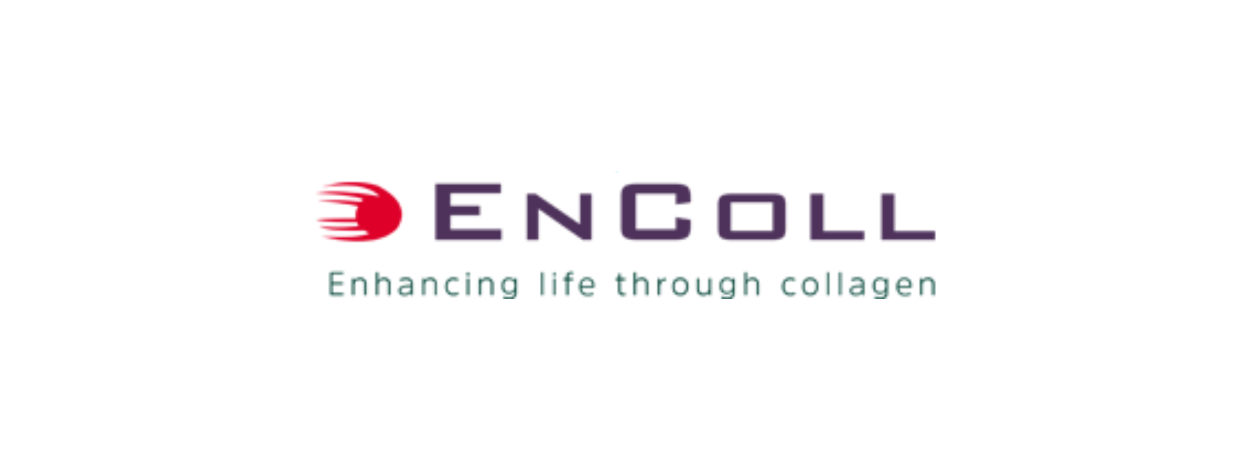 Logo for 'Encoll' with a red image to the left, the word Encoll then spelt out in purple with additional writing below spanning the whole logo