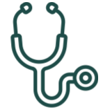 Outline of a stethoscope.