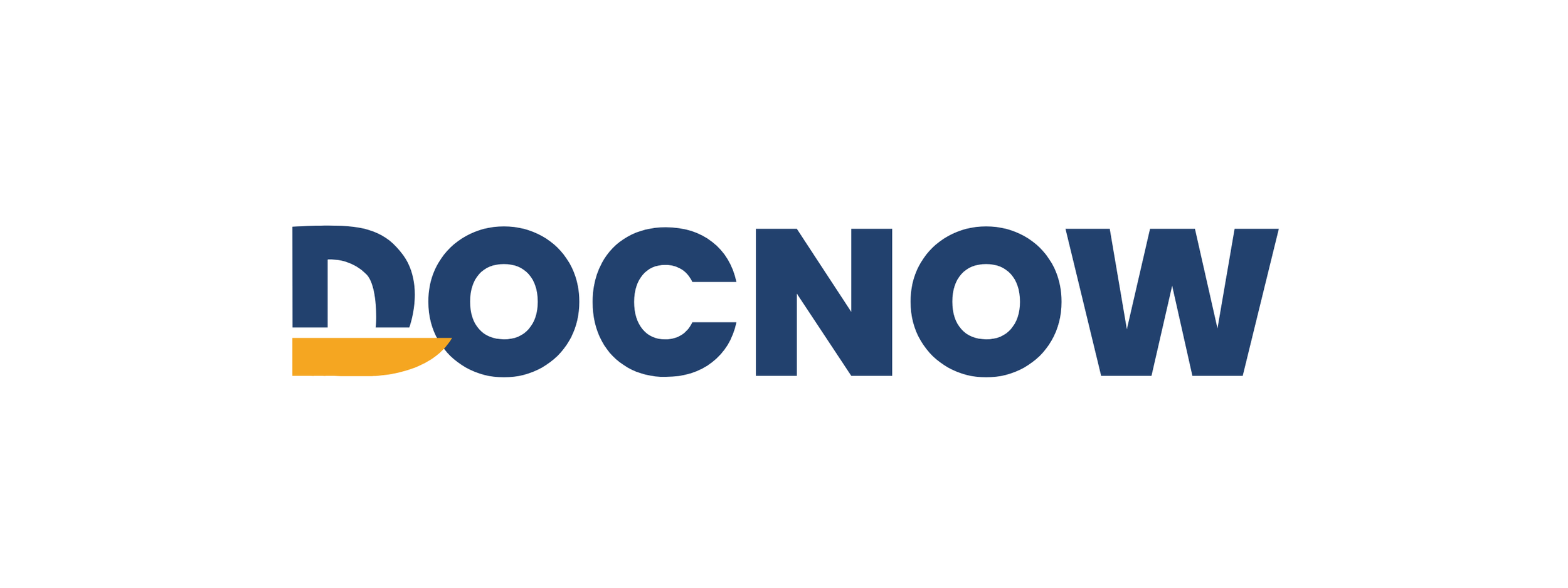 'DOCNOW' written in blue capitals with a yellow/orange line under the 'D'