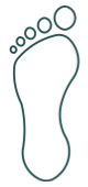 Simple outline of a human foot.