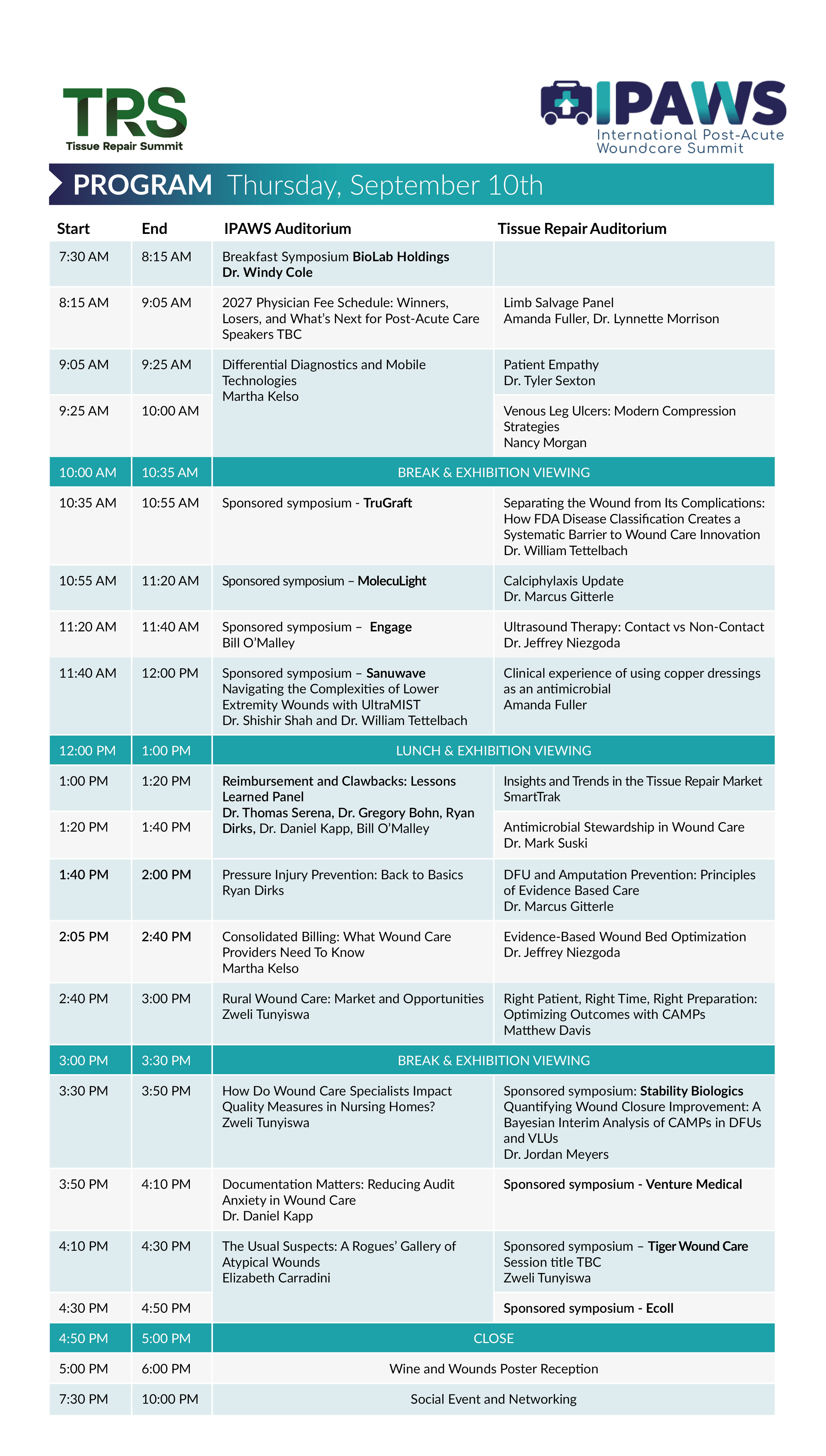 Thursday Program