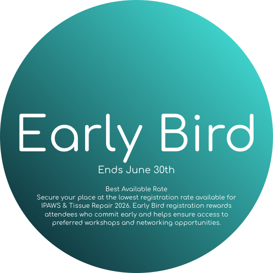 Graphic with teal background and white text about early bird registration ending June 30th for a conference or workshop, highlighting benefits like lower registration rates and networking opportunities - IPAWS & TR 2026