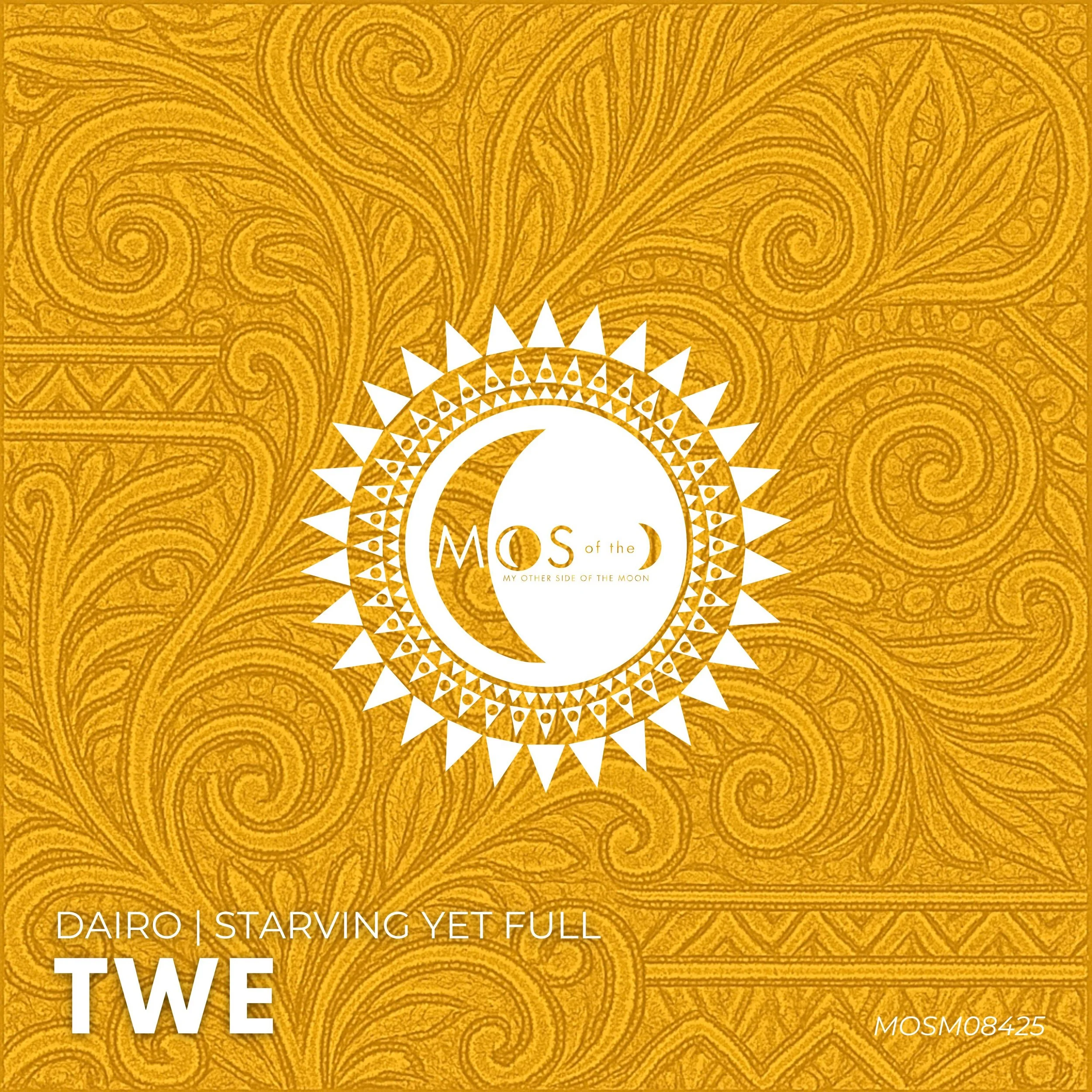 Album cover featuring a gold paisley background with a white circular design in the center resembling a crescent moon and sun rays. The text within the circle reads "MOS of the Moon" with the subtitle "My Other Side of the Moon". Additional text at t