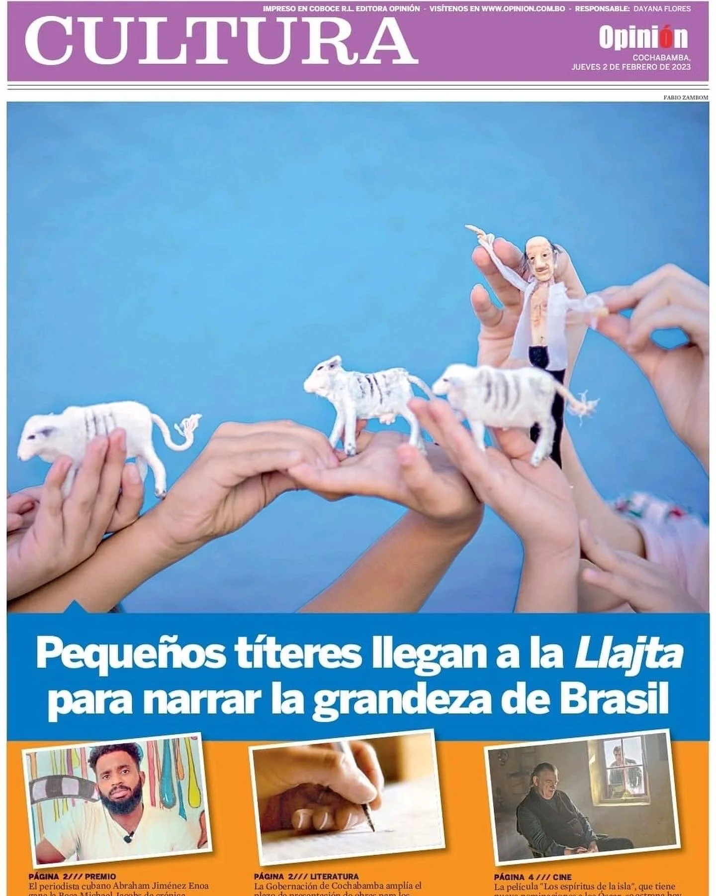 Jornal Opinion (Bolívia) - capa - 2023