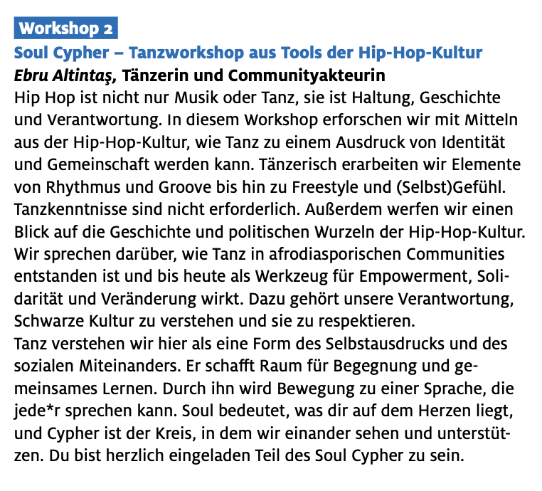 Dance Workshop Facilitation, Schule ohne Rassismus Landestreffen, Berlin (2025)