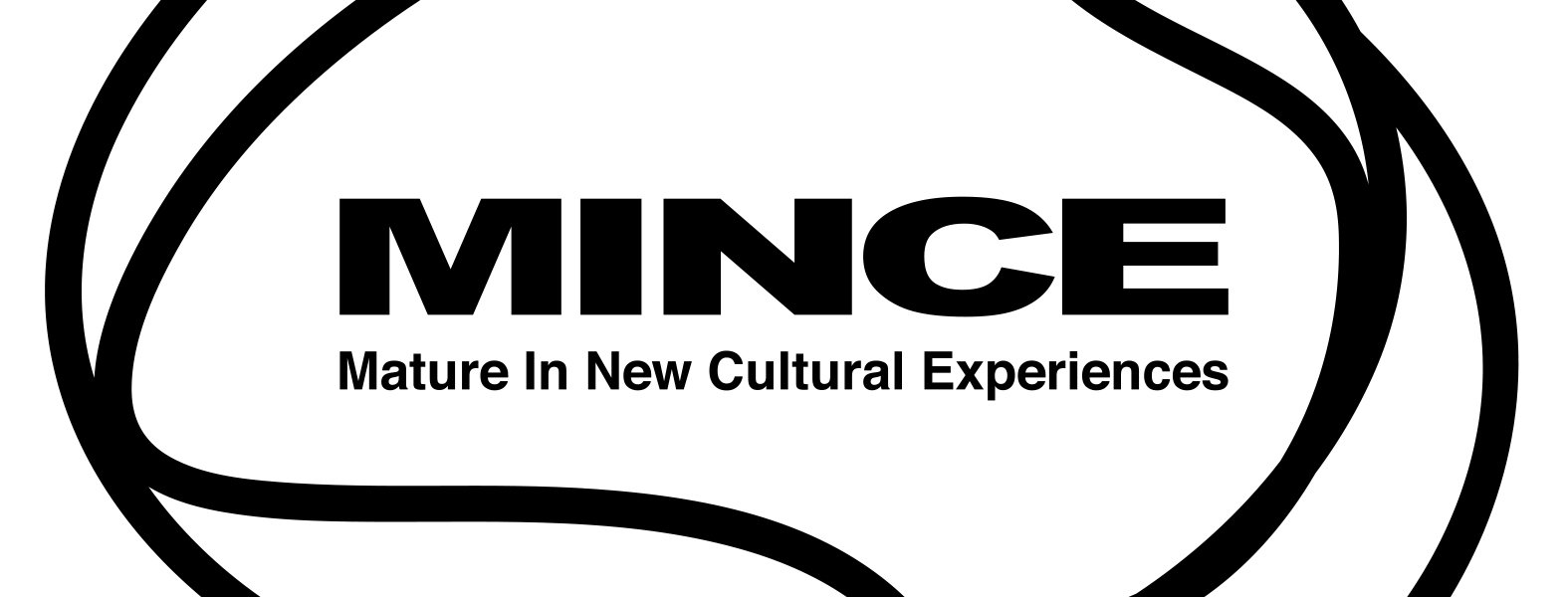 Logo with bold text 'MINCE' and subtitle 'Mature In New Cultural Experiences' in black and white.