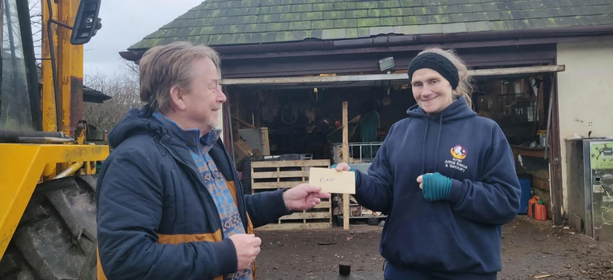 January Quiz Team donating their winnings to the arran animal rescue & sanctuary