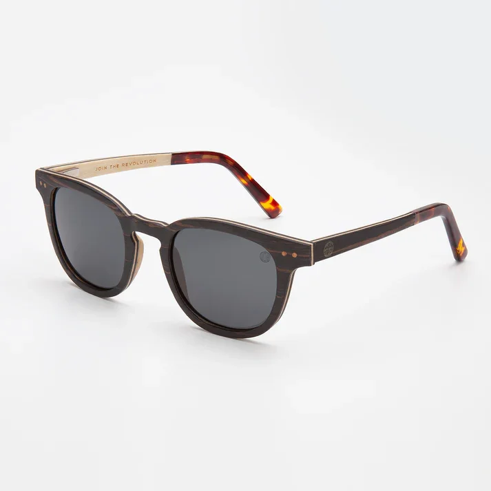Union of Surf Shaka Sunglasses – Sandalwood Veneer / Black Lens