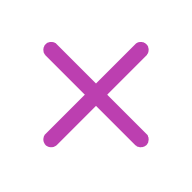 Purple 'X' mark on a black background