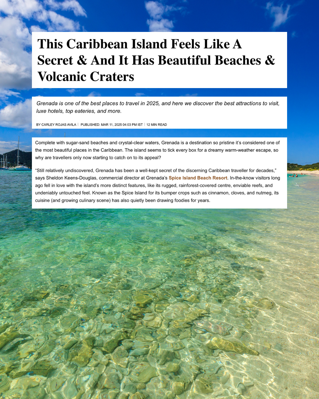 Travel + Leisure Asia - Grenada Island Guide