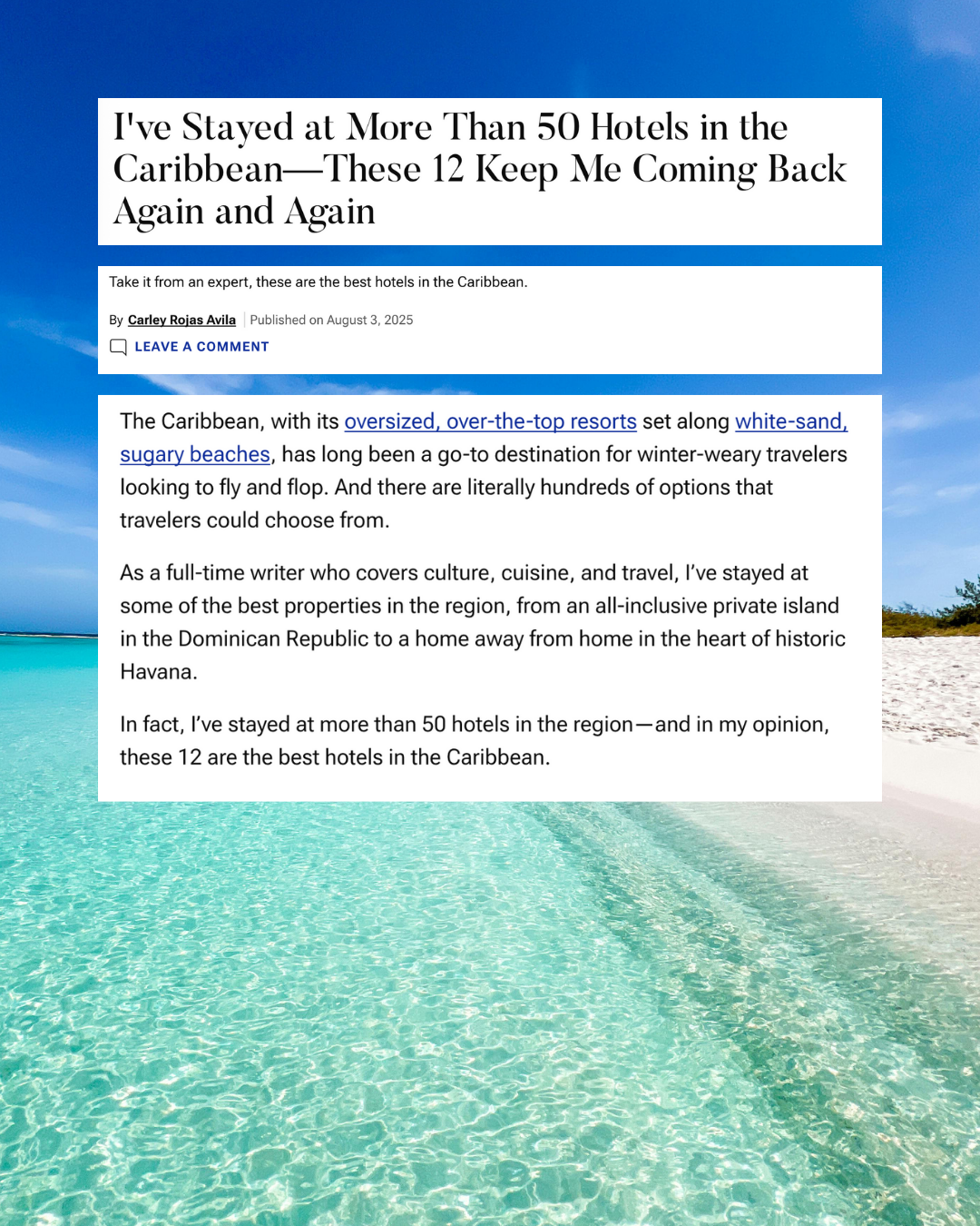 Travel + Leisure - Best Caribbean Hotels