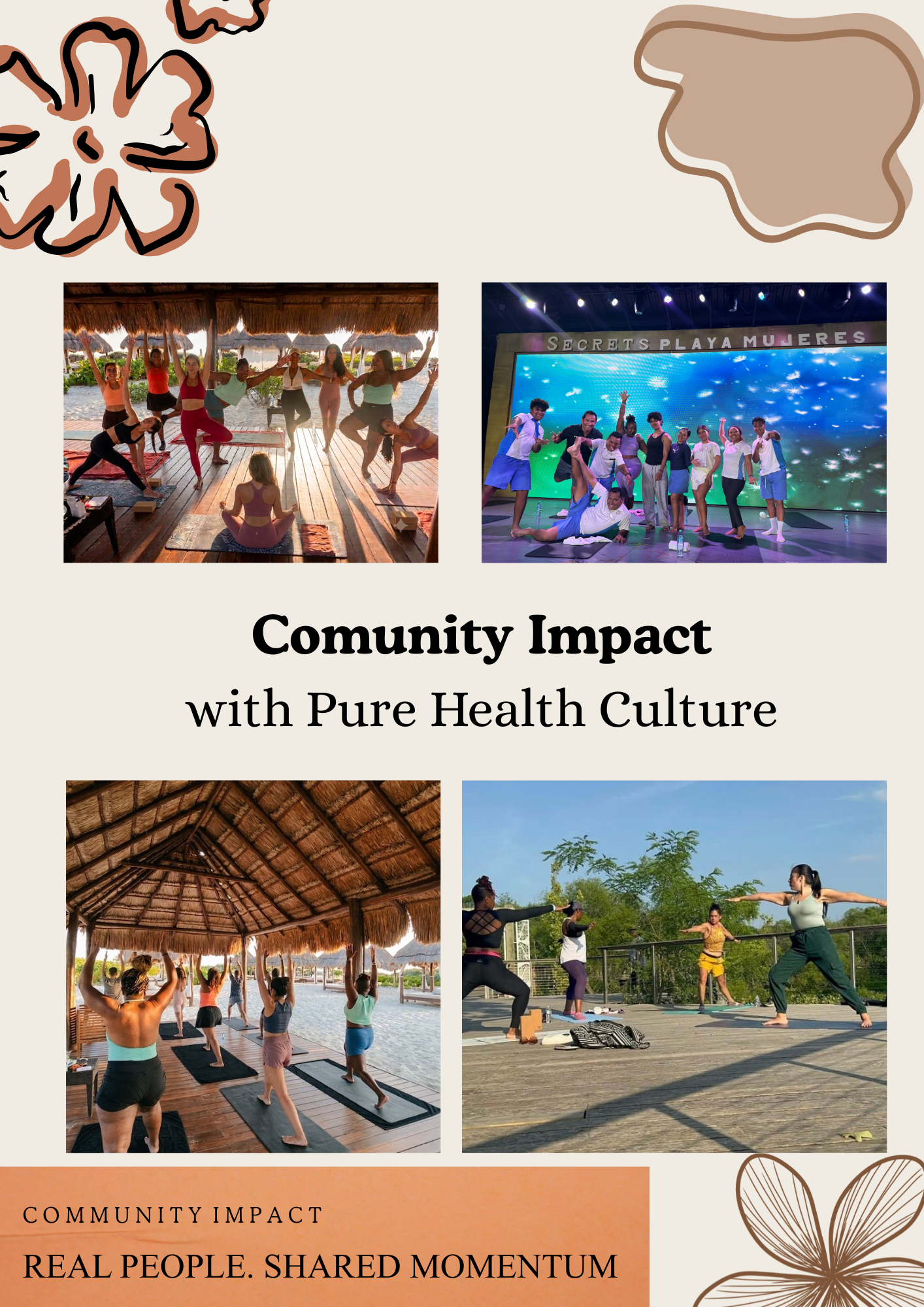 Community Impact with Pure Health Culture - participants taking part in group wellness activities