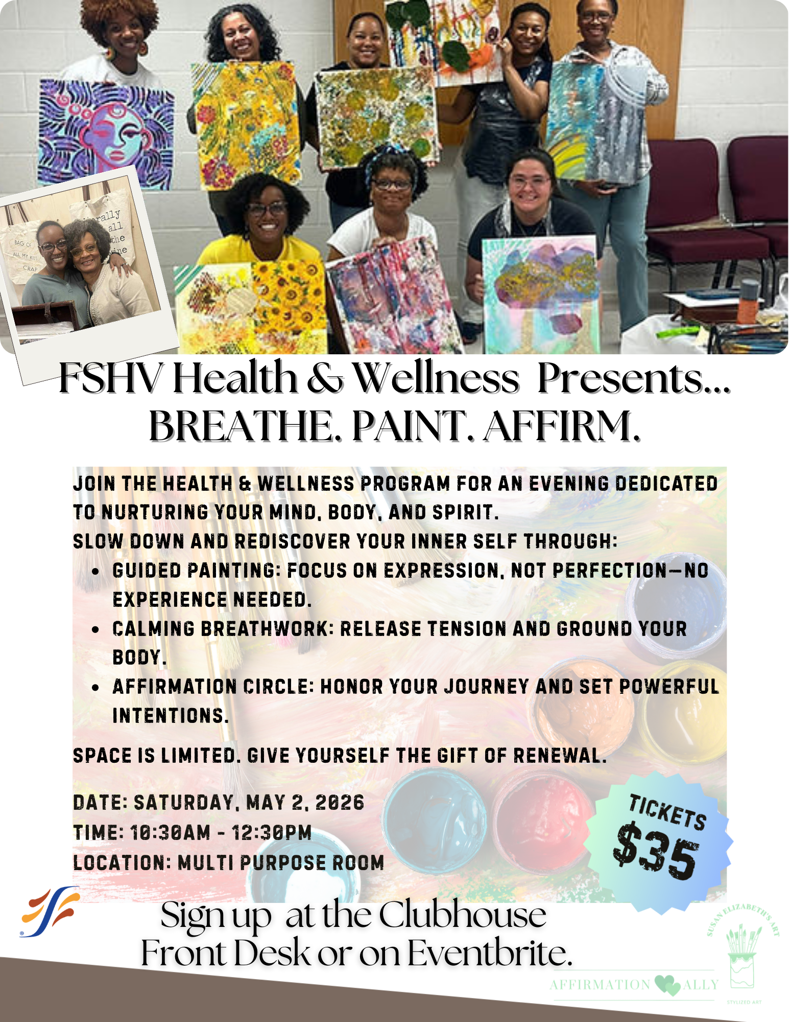 workshop on stress release like painting and breathwork
