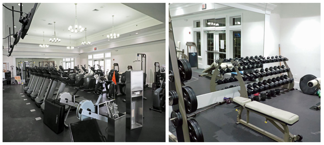 Fitness center with cardio and strength training equipment