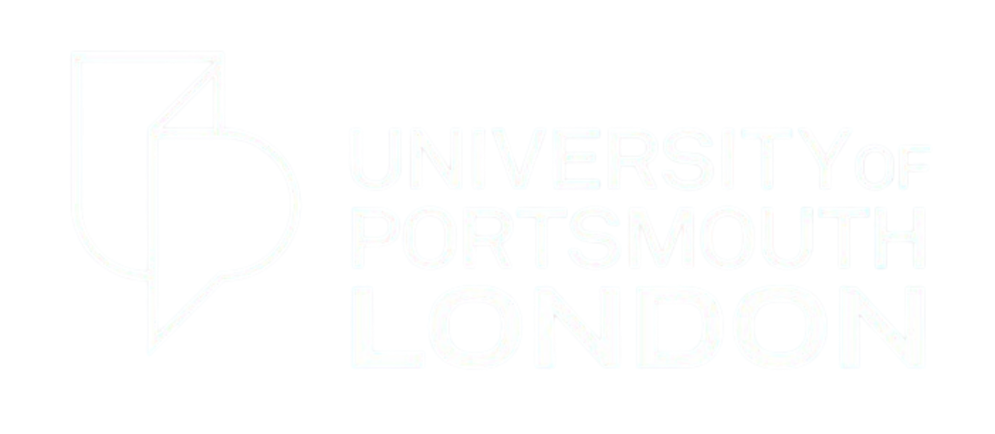 Logo of University of Portsmouth featuring a stylized 'U' and 'P' with the university name to the right.