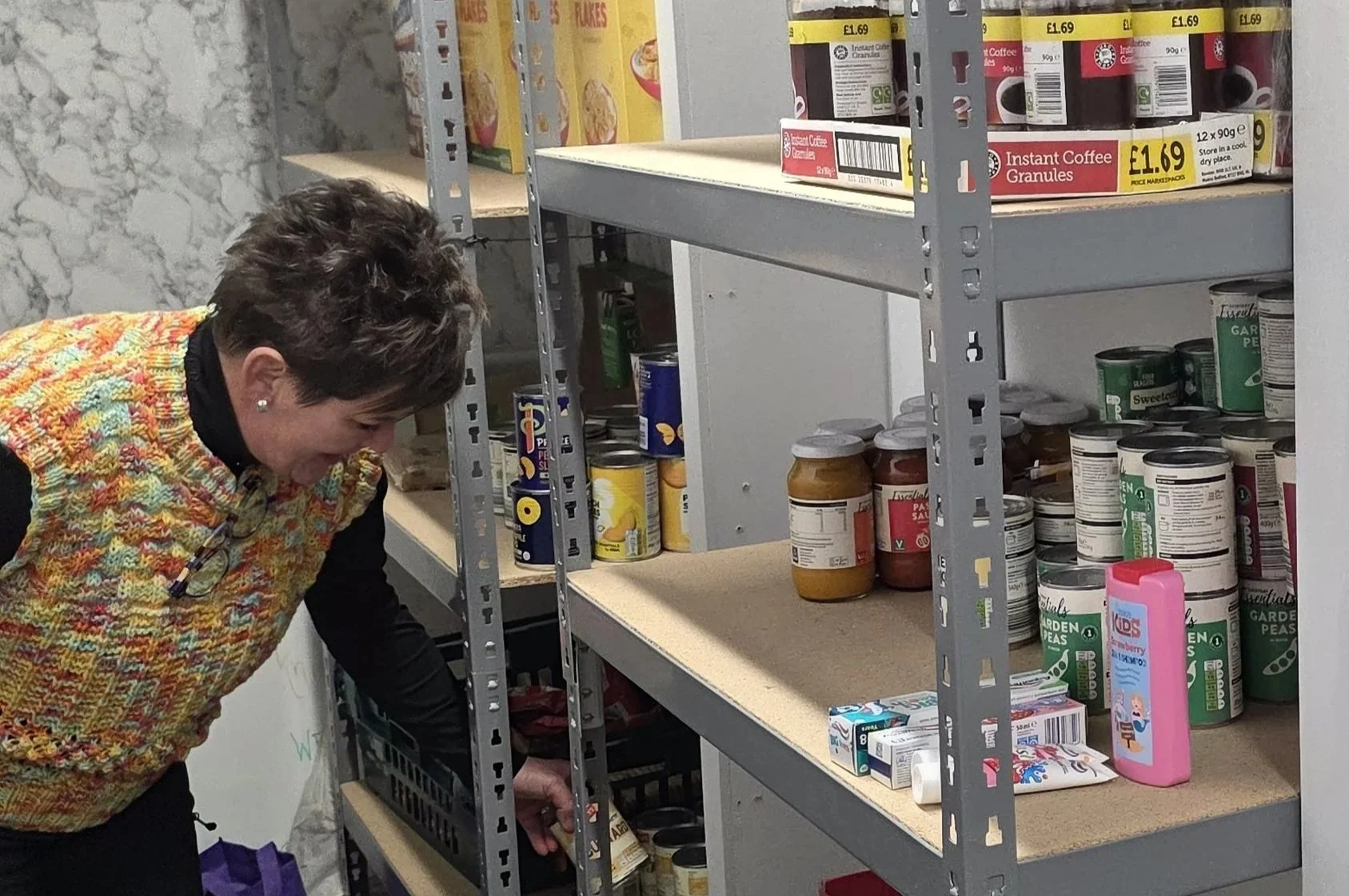One of our mini foodbanks at a partner organisation.