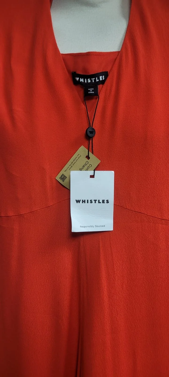 Whistles Amira tie detail dress orange