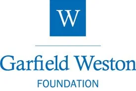 Logo of the Garfield Weston Foundation with a blue square containing a white 'W' and the foundation's name below in blue text.