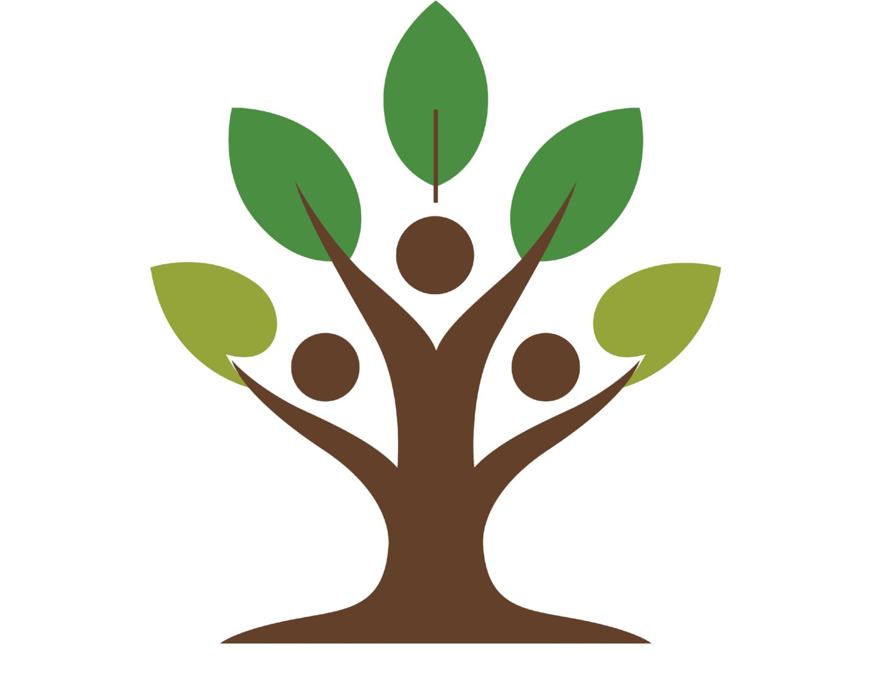A stylized illustration of a tree with green leaves, brown trunk, and three brown circular objects.