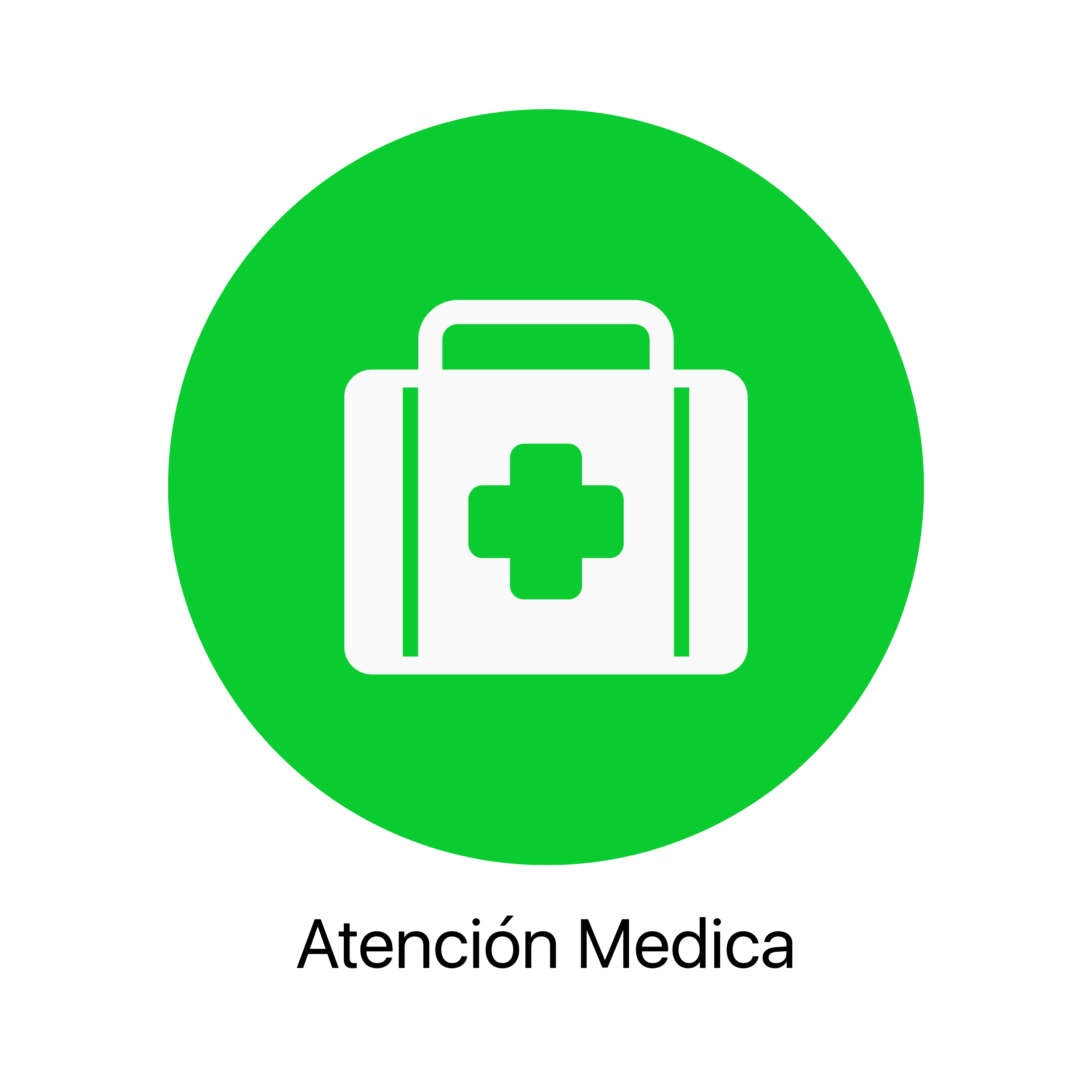 Símbolo de primeros auxilios con una cruz verde en un fondo blanco, dentro de un círculo verde.