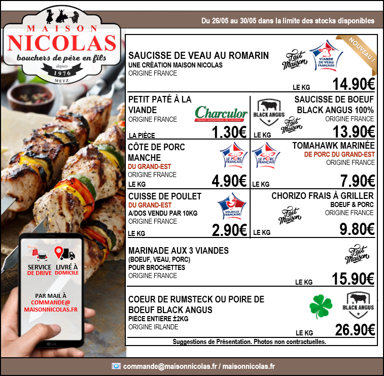 Sélection Maison Nicolas du 26 au 30 mai