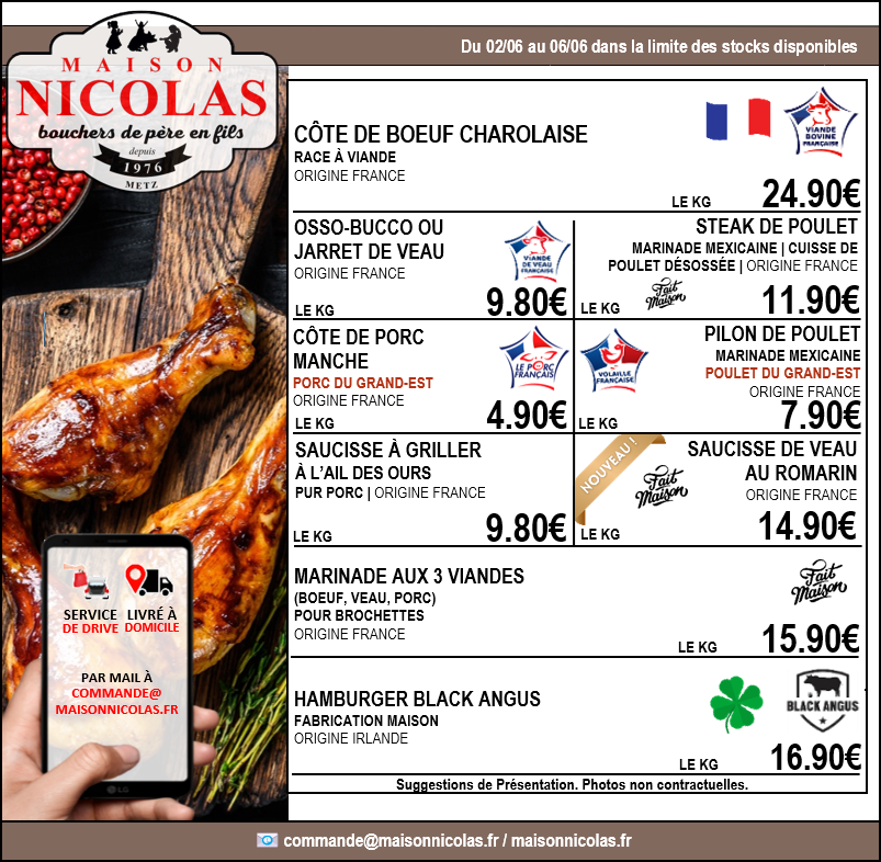Sélection Maison Nicolas du 2 au 6 juin