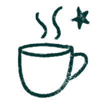 Tasse de café chaud avec de la vapeur et un symbole de plus