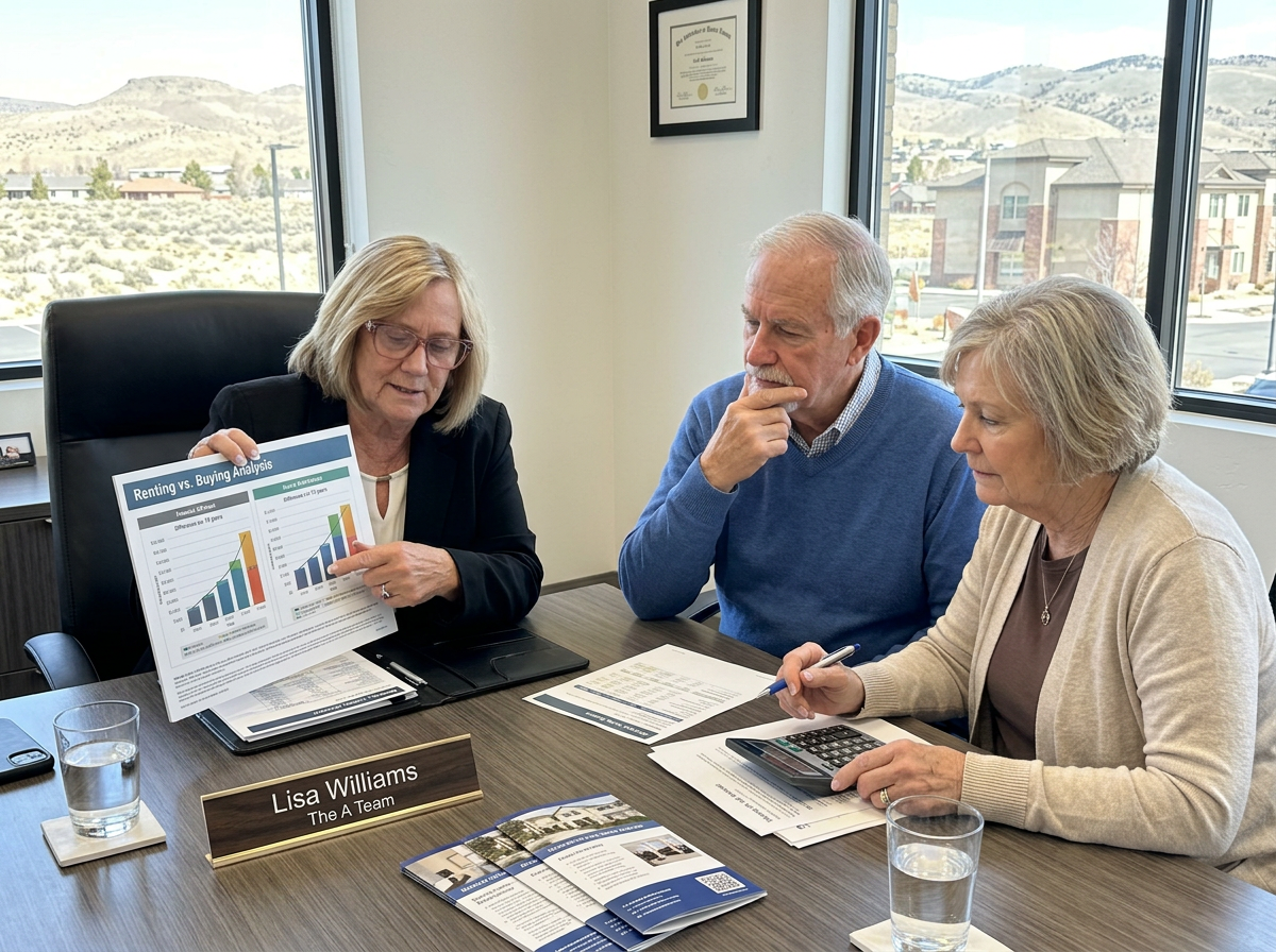Real estate agent reviewing comparative market analysis to price a home correctly for sale
