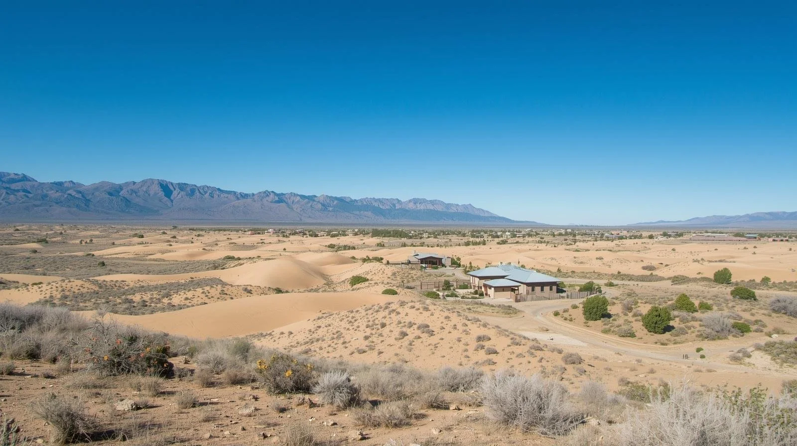 Wide view of Silver Springs Nevada landscape and homes