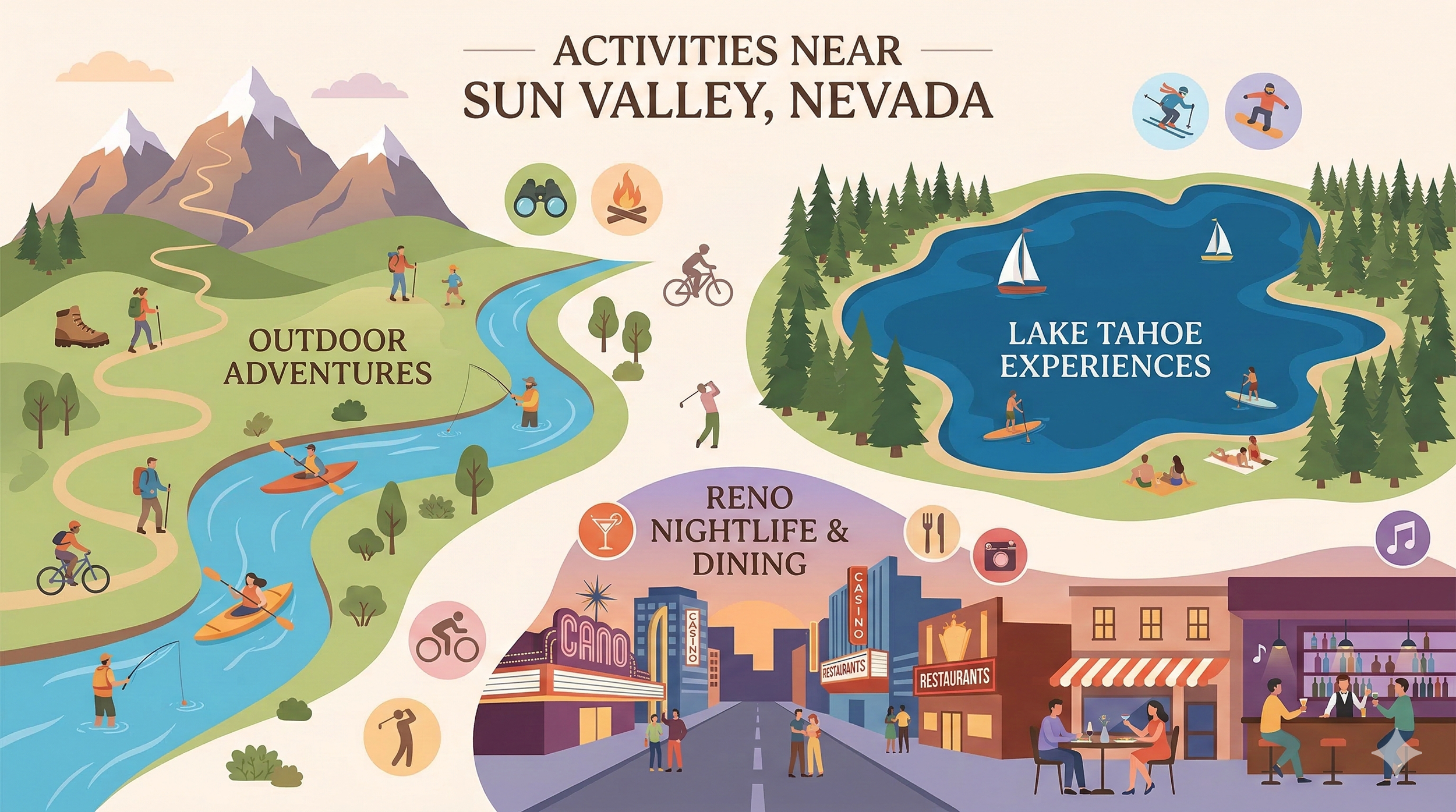 This infographic is a comprehensive guide to activities near Sun Valley.