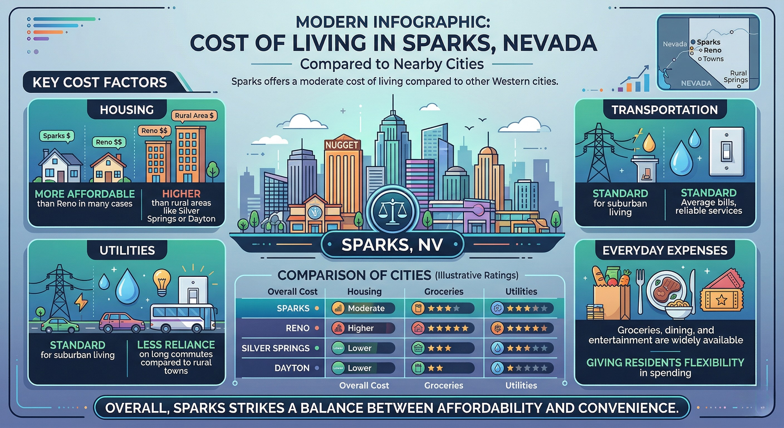 Cost of living comparison in Sparks Nevada