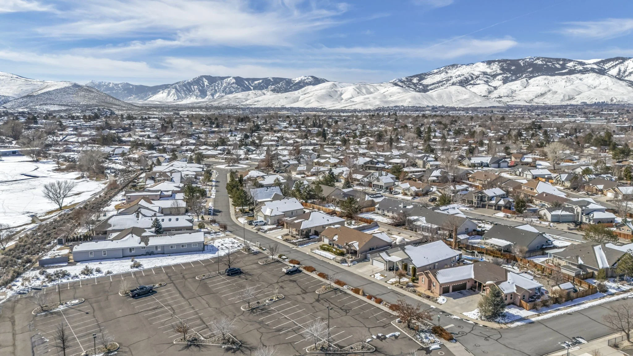 photo of carson city neighborhood with home for sale
