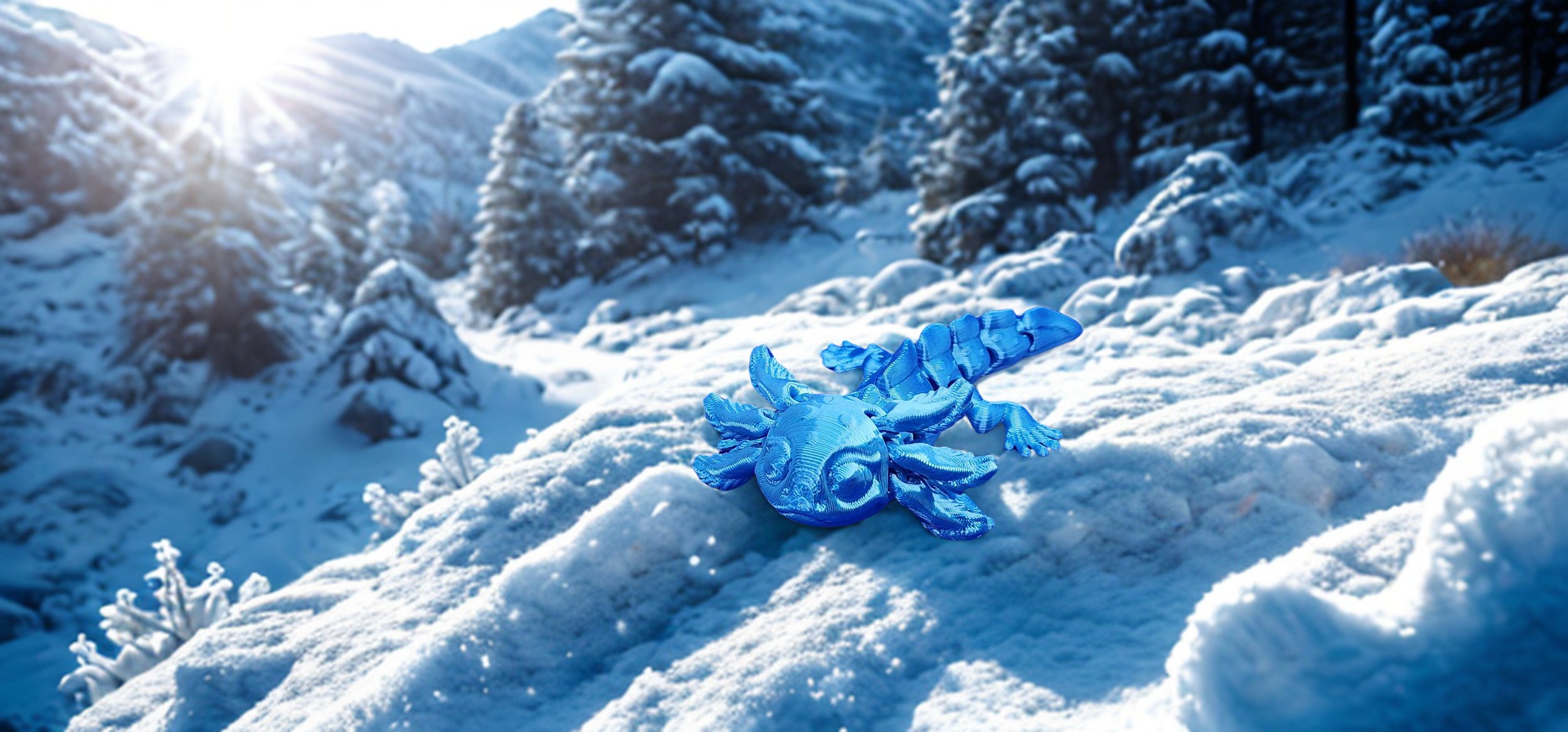 🦎Small Axolotl – Flexi 3D Printed Model by Tri‑Dimensions Prints | Full Upgrade Options Available