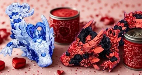 🐉 Dark Heart Tadling | Articulated Valentine Dragons by CinderWing Designs