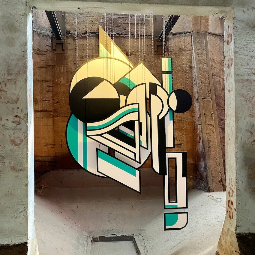 Hanging Installation with Turquoise Accents