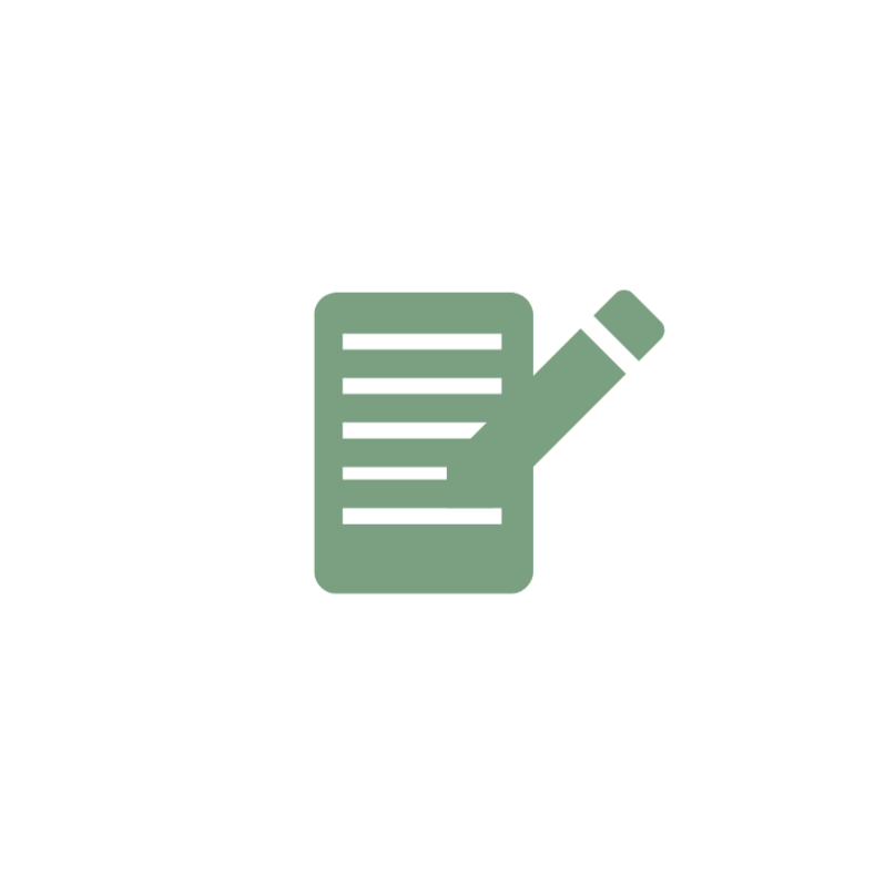 Icon of a checklist or form with a pencil, suggesting writing or editing.