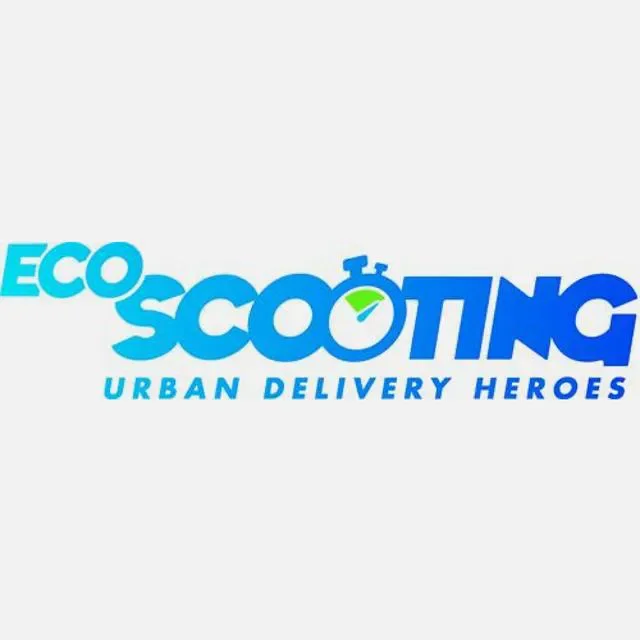 Logo de EcoScooting con la frase "Urban Delivery Heroes" debajo