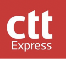 Logotipo de CTT Express en fondo rojo