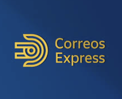 Logotipo de Correos Express en fondo azul.