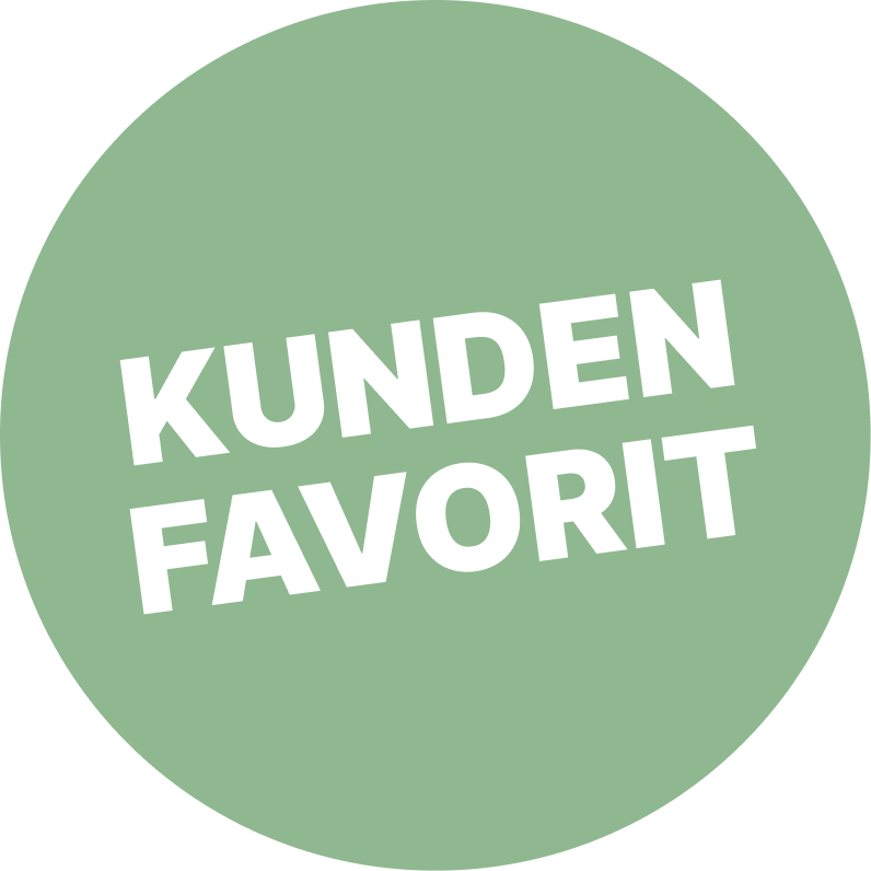 Grüner Kreis mit weißen, diagonalen Text '', Kundenfavorit''.