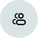 Symbol eines anonymisierten Nutzers oder Profils, dargestellt durch eine stilisierte Figur in einer blauen Kreisscheibe.