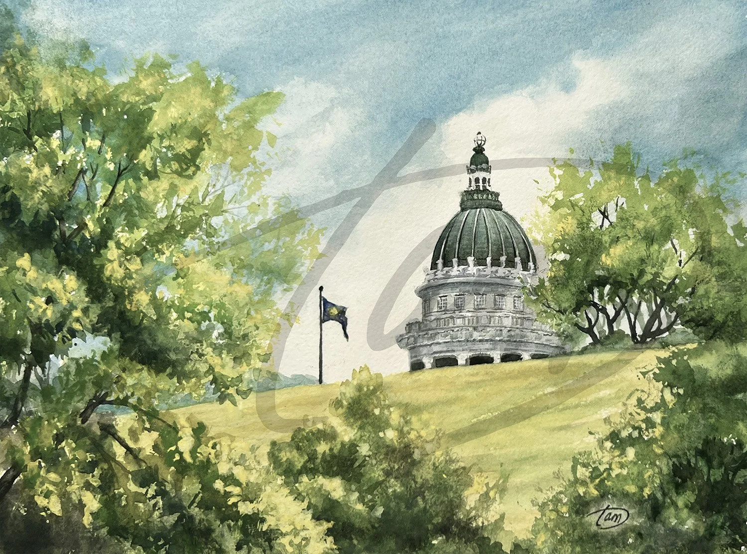   Utah Capitol from Memory Grove   On certain summer mornings, Memory Grove feels removed from the urgency of the city around it. Along City Creek, neighbors, families, and companions move quietly beneath the trees, while the Capitol catches the firs