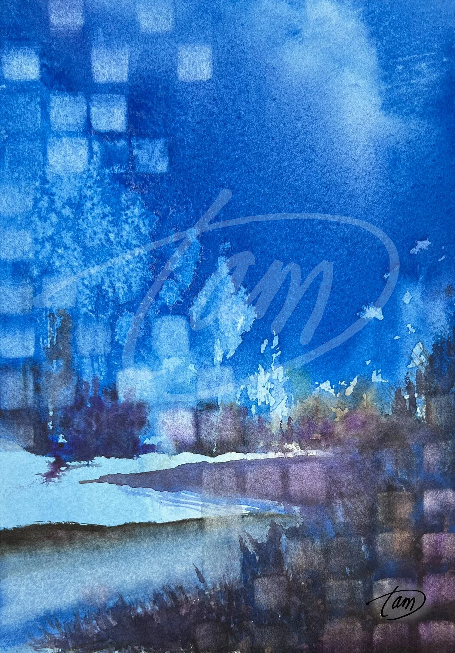   Light Ever Elusive   was painted during a continued troubles and uncertainty in the world. Light (hope, goodness, beauty), though seemingly elusive so much of the time, still tries to break through – despite overwhelming darkness that pervades the 