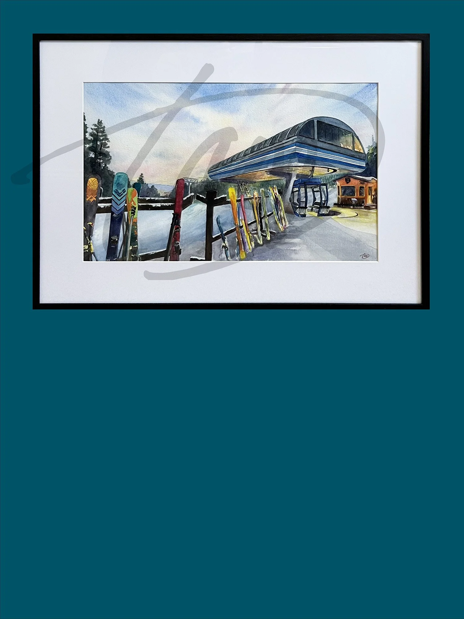 ORIGINAL: Morning Skis at Top of Gondola Lift