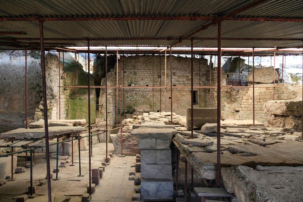 Archaeological ruins at Tongobriga, a Roman-era site with preserved stone structures.