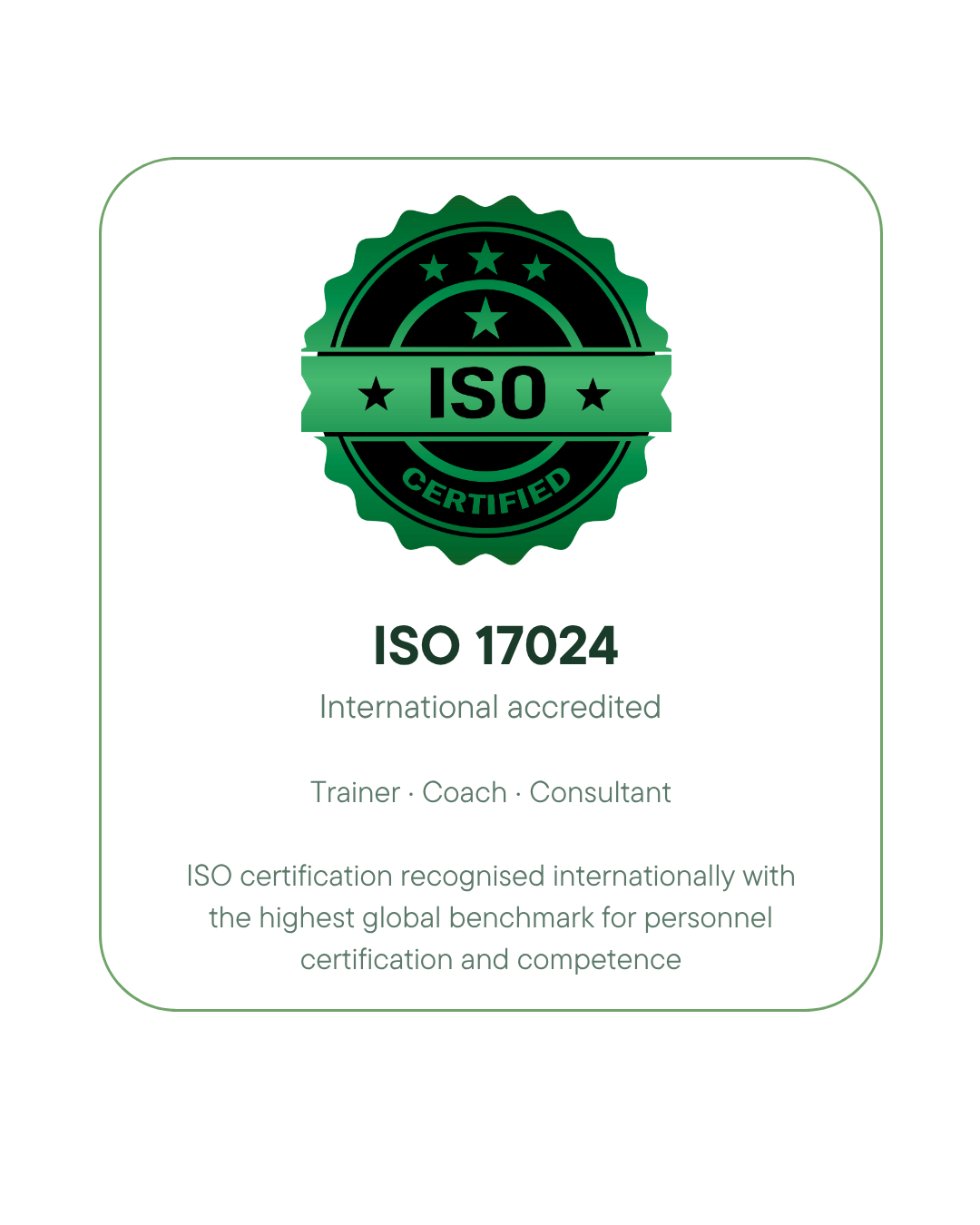 HOuse of Oyoko ISO 17024 accredited