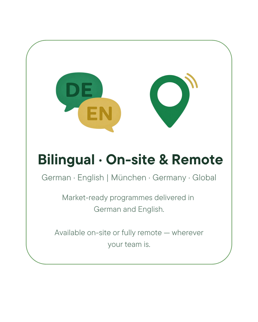 Bilingual German and English | Onsite and  Remote 