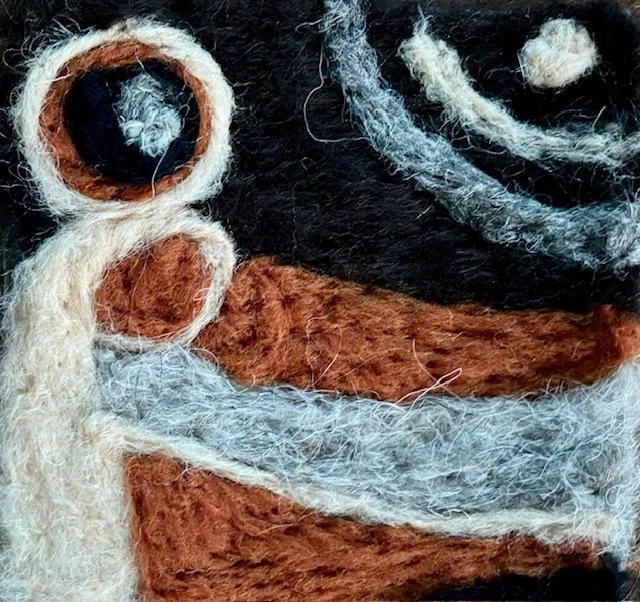 Close-up of a needle-felt.