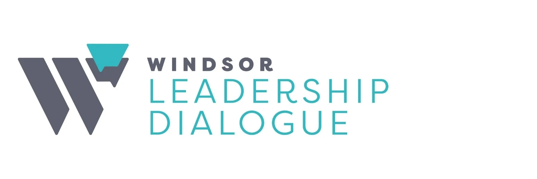 Windsor Leadership Dialogue logo with stylized W and text in teal and dark gray.